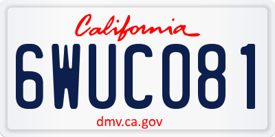 CA license plate 6WUC081
