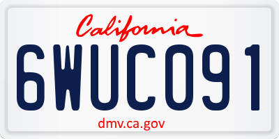 CA license plate 6WUC091