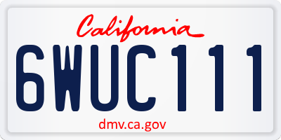 CA license plate 6WUC111