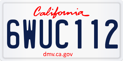 CA license plate 6WUC112