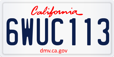 CA license plate 6WUC113
