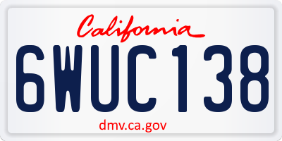 CA license plate 6WUC138