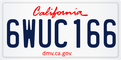 CA license plate 6WUC166