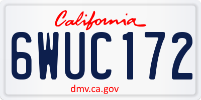 CA license plate 6WUC172