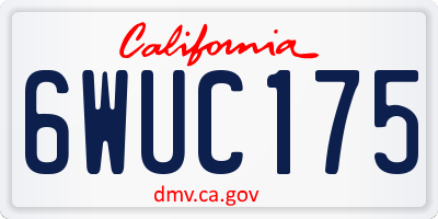 CA license plate 6WUC175