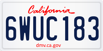 CA license plate 6WUC183