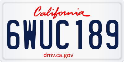 CA license plate 6WUC189