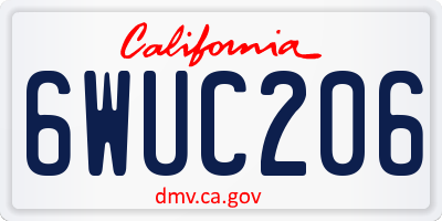 CA license plate 6WUC206
