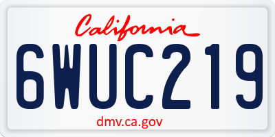 CA license plate 6WUC219