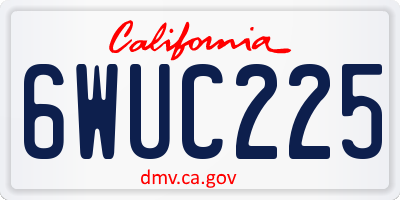 CA license plate 6WUC225