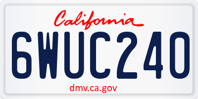 CA license plate 6WUC240