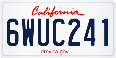 CA license plate 6WUC241