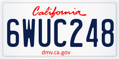 CA license plate 6WUC248