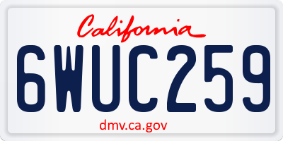 CA license plate 6WUC259