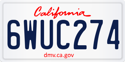CA license plate 6WUC274