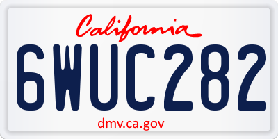 CA license plate 6WUC282