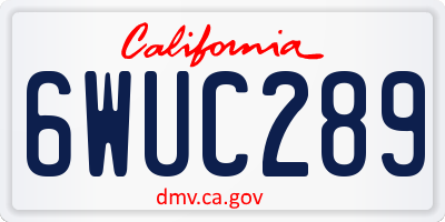 CA license plate 6WUC289