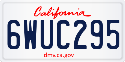 CA license plate 6WUC295