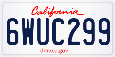 CA license plate 6WUC299