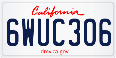 CA license plate 6WUC306