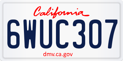 CA license plate 6WUC307