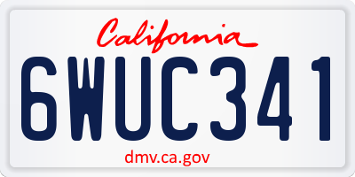 CA license plate 6WUC341