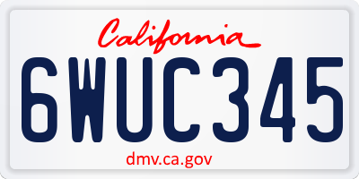 CA license plate 6WUC345