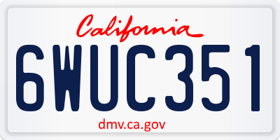 CA license plate 6WUC351