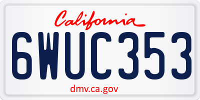 CA license plate 6WUC353