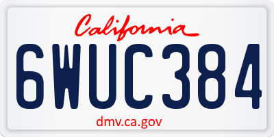 CA license plate 6WUC384