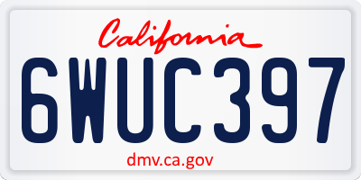 CA license plate 6WUC397