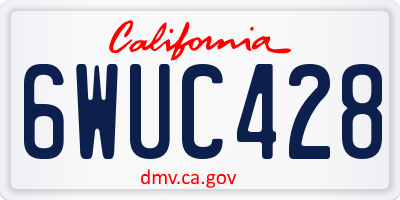CA license plate 6WUC428