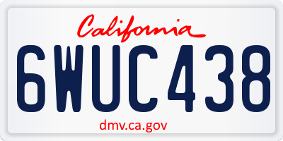 CA license plate 6WUC438