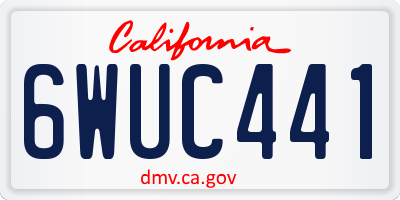 CA license plate 6WUC441