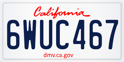 CA license plate 6WUC467