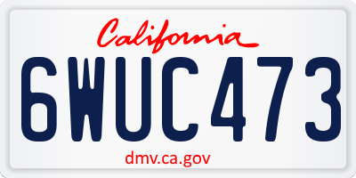 CA license plate 6WUC473
