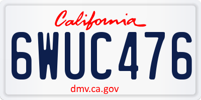 CA license plate 6WUC476