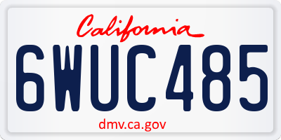CA license plate 6WUC485