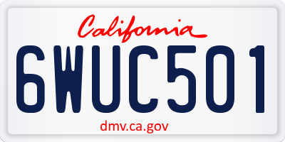 CA license plate 6WUC501