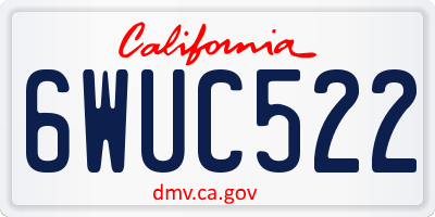 CA license plate 6WUC522