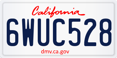 CA license plate 6WUC528
