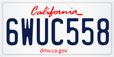 CA license plate 6WUC558