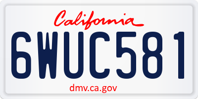 CA license plate 6WUC581
