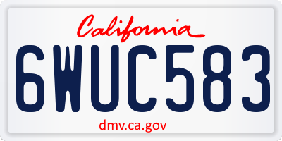 CA license plate 6WUC583