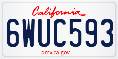 CA license plate 6WUC593
