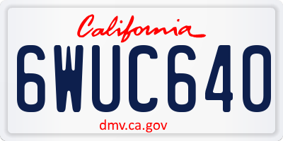 CA license plate 6WUC640