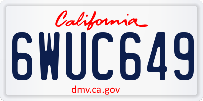 CA license plate 6WUC649