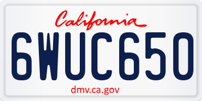CA license plate 6WUC650