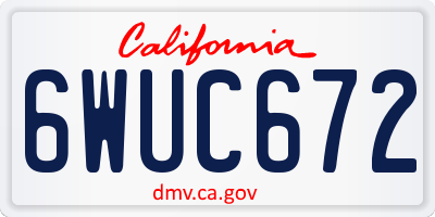 CA license plate 6WUC672
