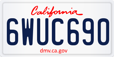 CA license plate 6WUC690